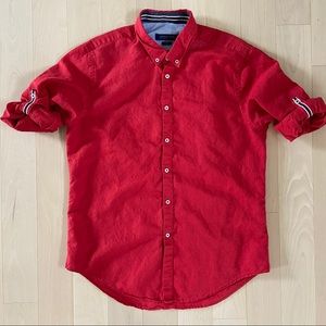 Zara Men’s Red Button Down Shirt